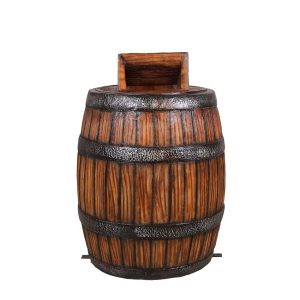 Authentieke Polyester Prullenbak Houten Vat 126 cm