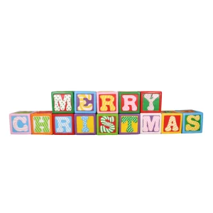 Kerst speelgoedblokken "MERRY CHRISTMAS" 405 cm