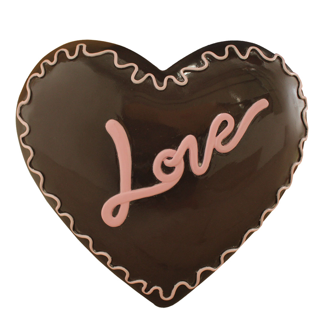 Polyester Chocolade Hart 'Love' 35 cm