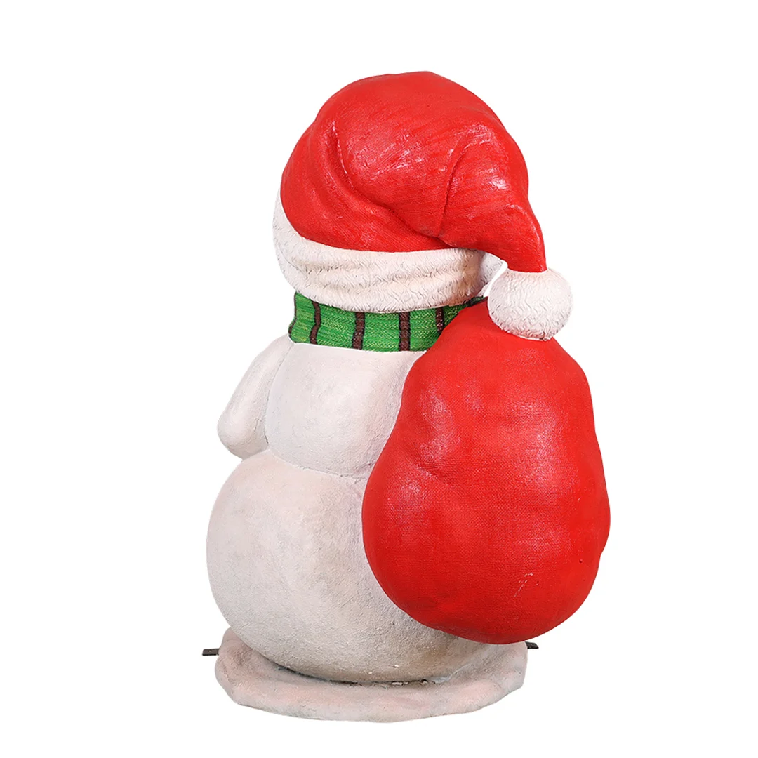 Polyester Sneeuwpop Rood 160 cm - Afbeelding 4