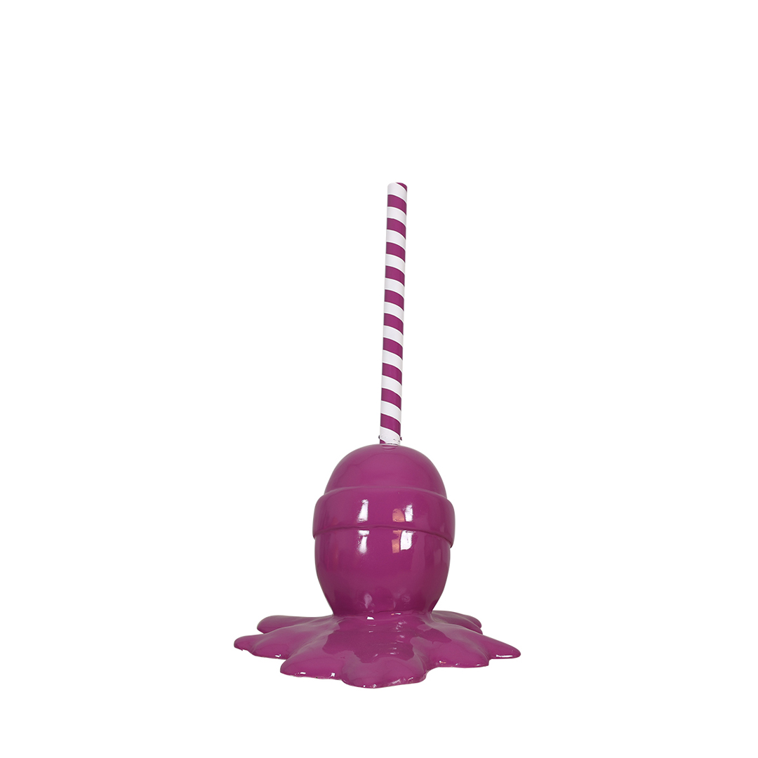 Polyester gesmolten lolly paars 110 cm