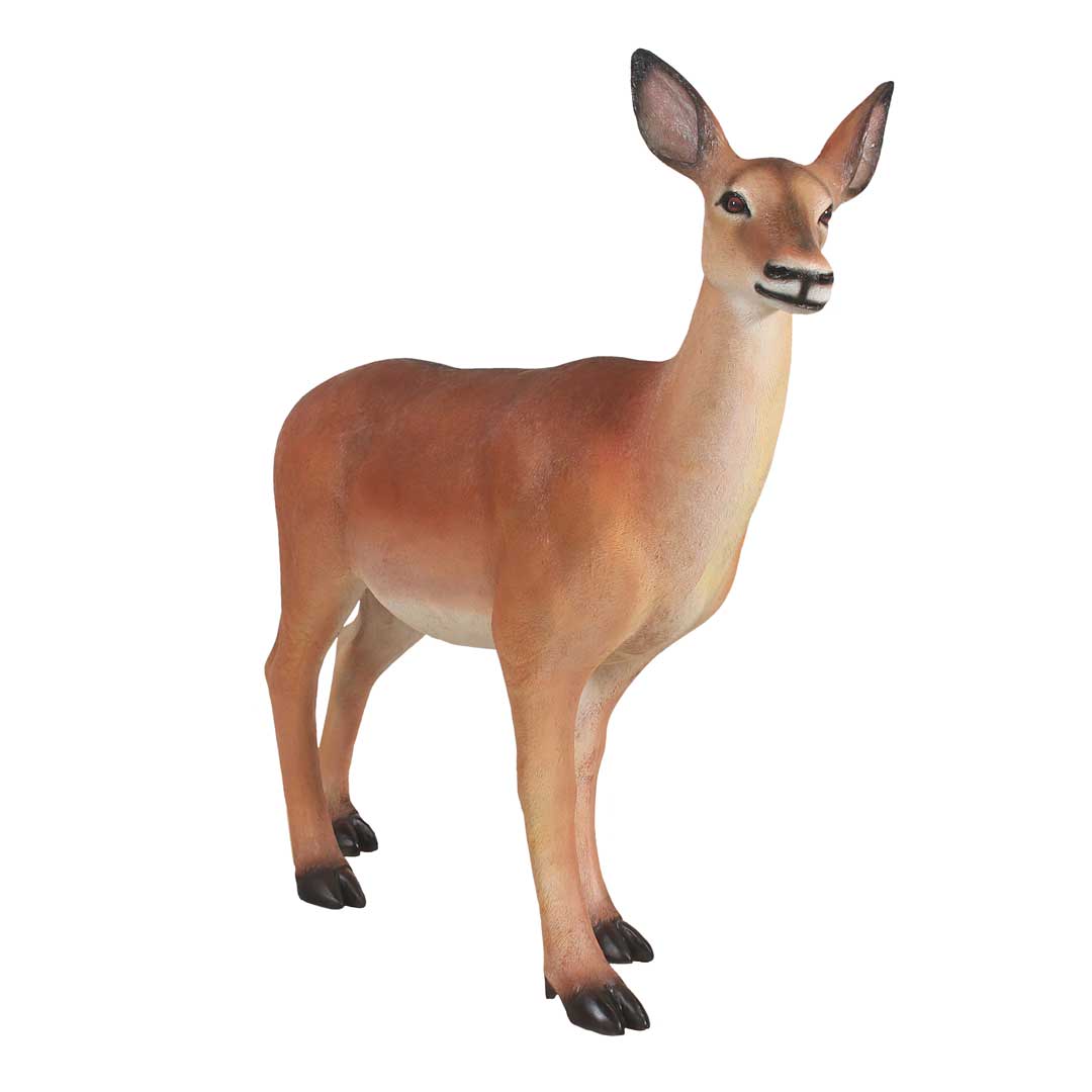 Polyester witstaarthertje (Hinde) 123 cm