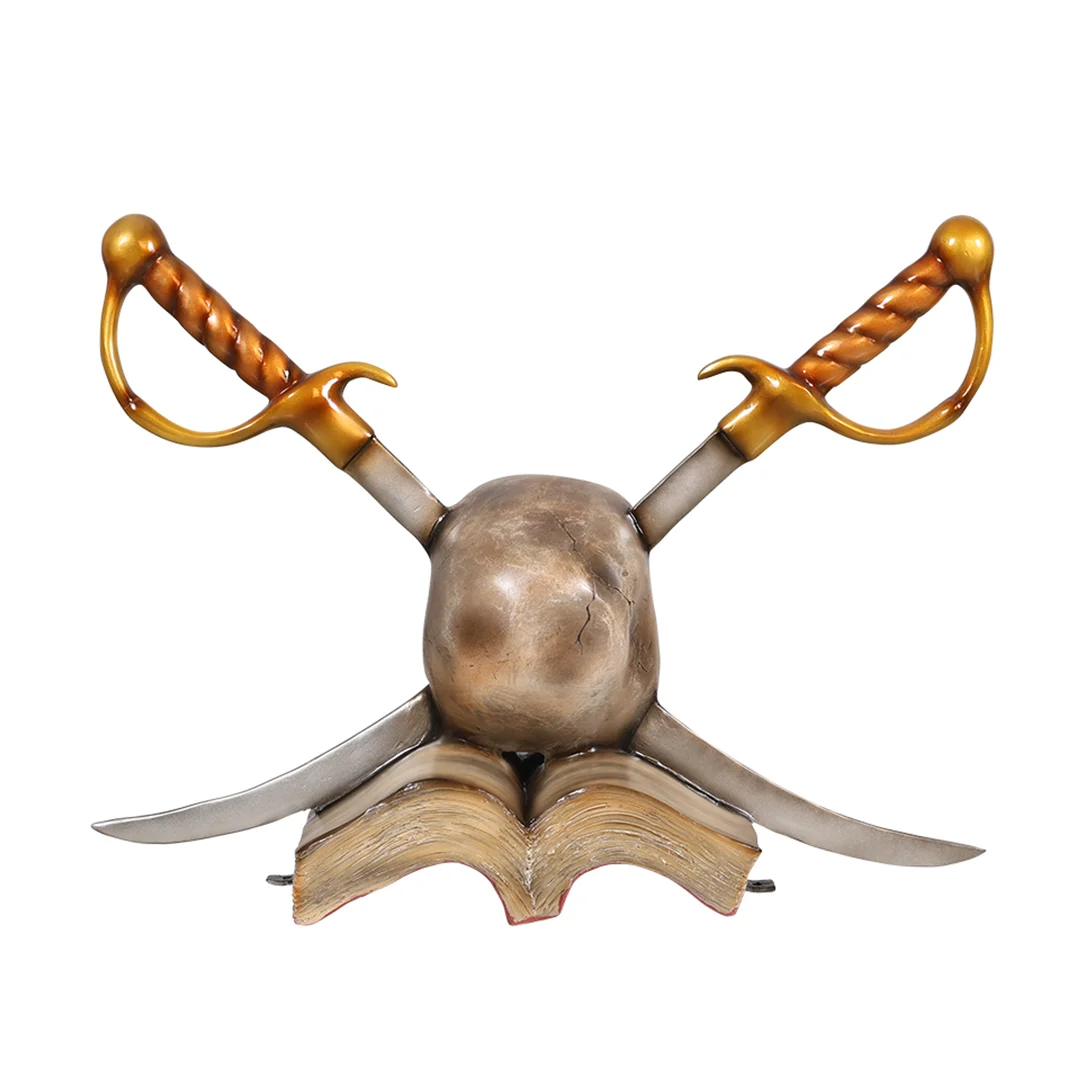 Stoere Polyester Piratenschedel op Boek met Zwaarden - Afbeelding 5