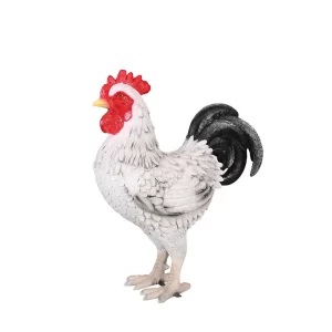 Witte haan 91 cm – realistische boerderijdieren decoratie