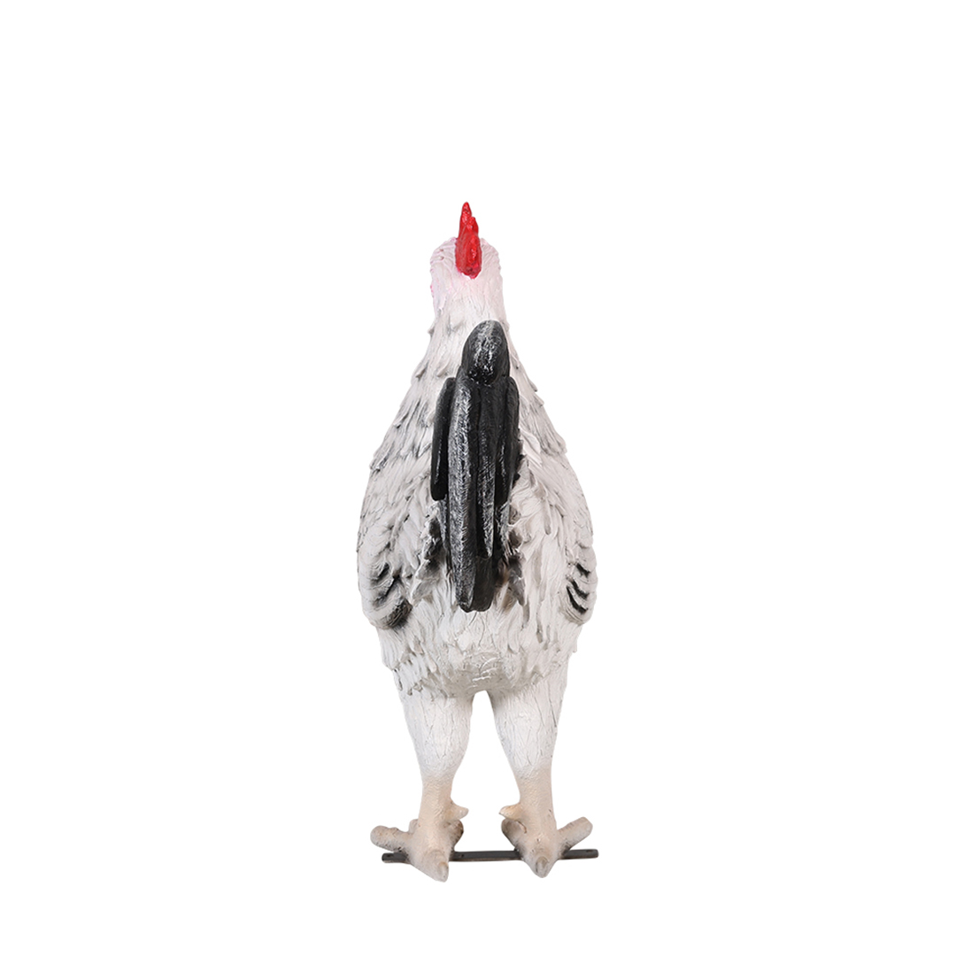 Witte haan 91 cm – realistische boerderijdieren decoratie - Afbeelding 5