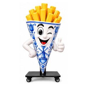 Delftsblauwe puntzak friet van polyester