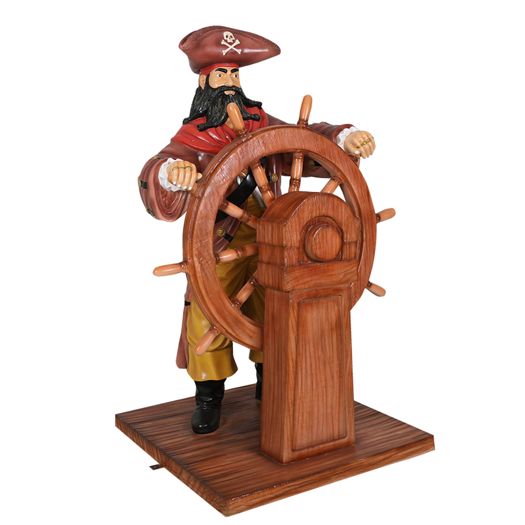 piratenkapitein achter het roer - Afbeelding 3