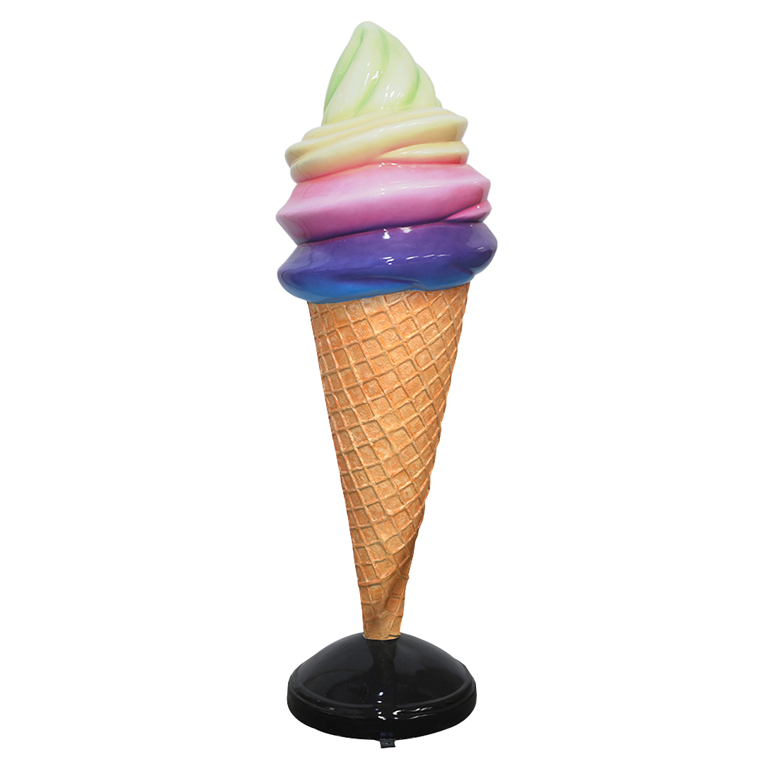 Regenboog-ijs in een hoorntje 183 cm lang - Afbeelding 2