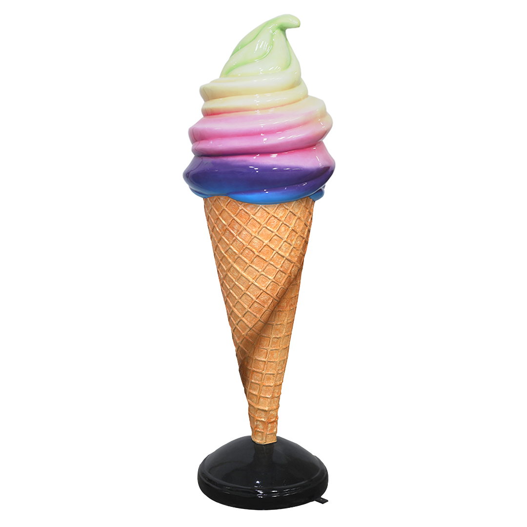 Regenboog-ijs in een hoorntje 183 cm lang - Afbeelding 3