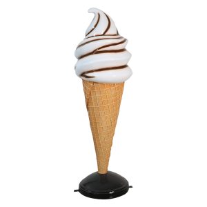 Vanille en choco-ijs in een hoorntje 183 cm lang
