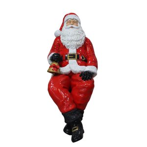 zittende kerstman met bel