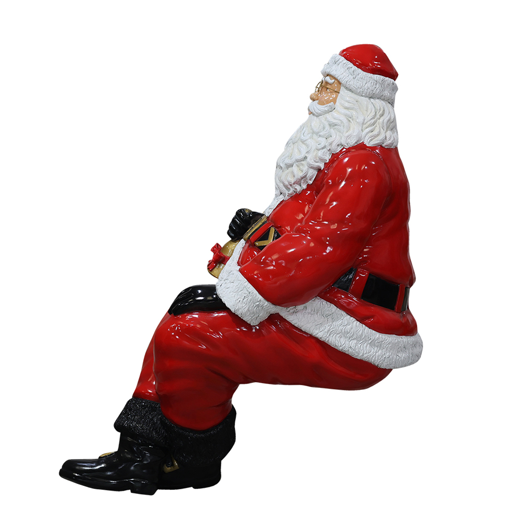 zittende kerstman met bel - Afbeelding 4
